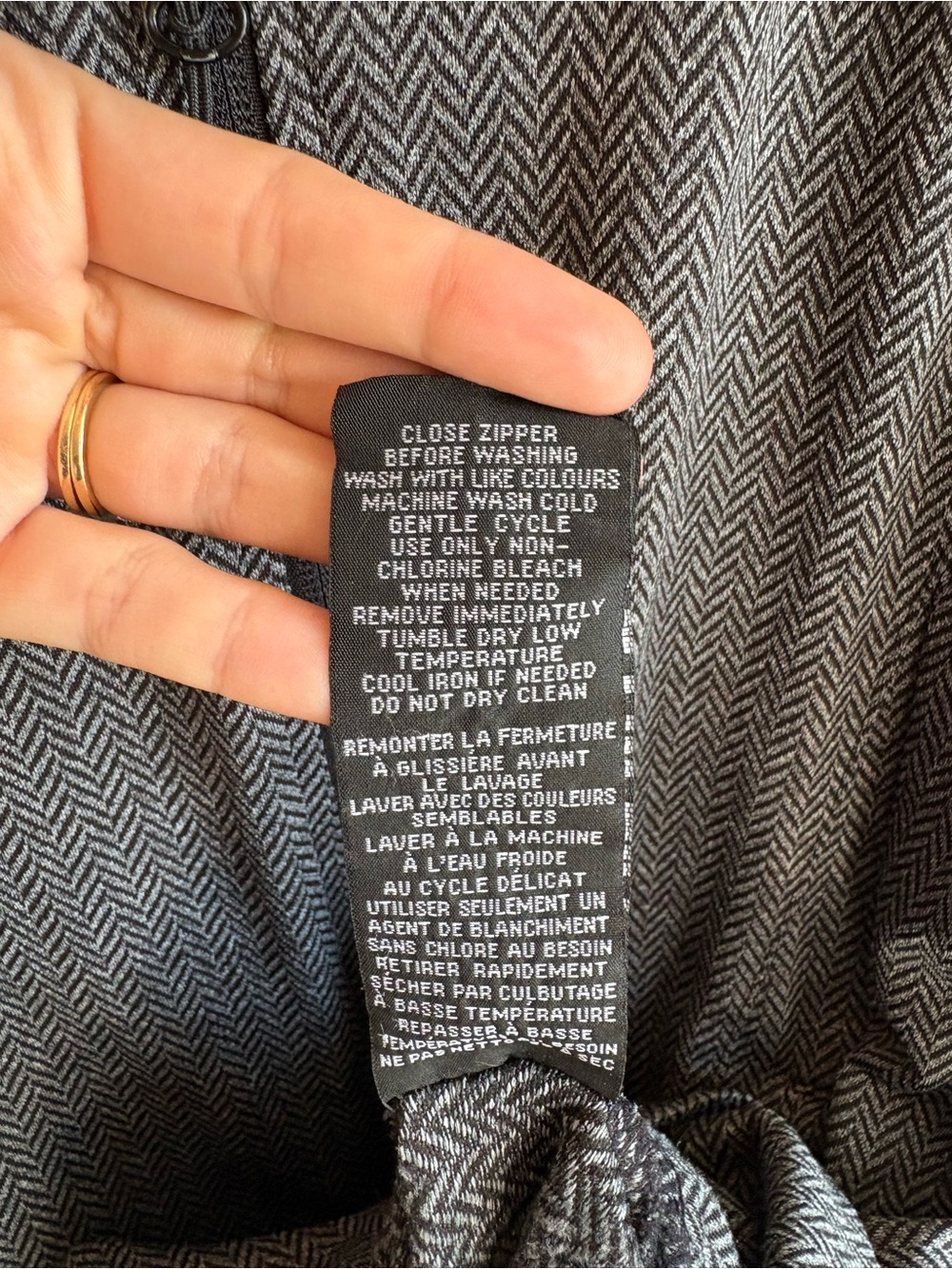 Mondetta Performance Full Zip Hooded Jacket Gray Black Herringbone Large - Picture 8 of 8